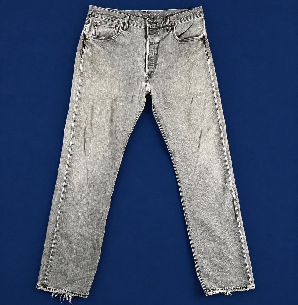 Levi’s Premium 501 ’93 Jeans Mens 34x31 Faded Gray Straight Button Fly Denim
